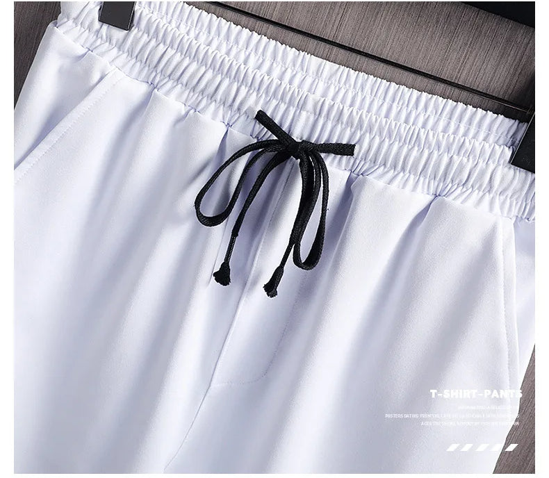 Summer white Astarya Tracksuit ( Tshirt + short)