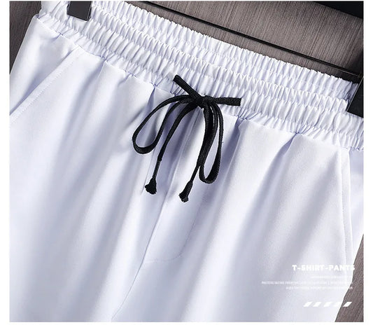 Summer white Astarya Tracksuit ( Tshirt + short)